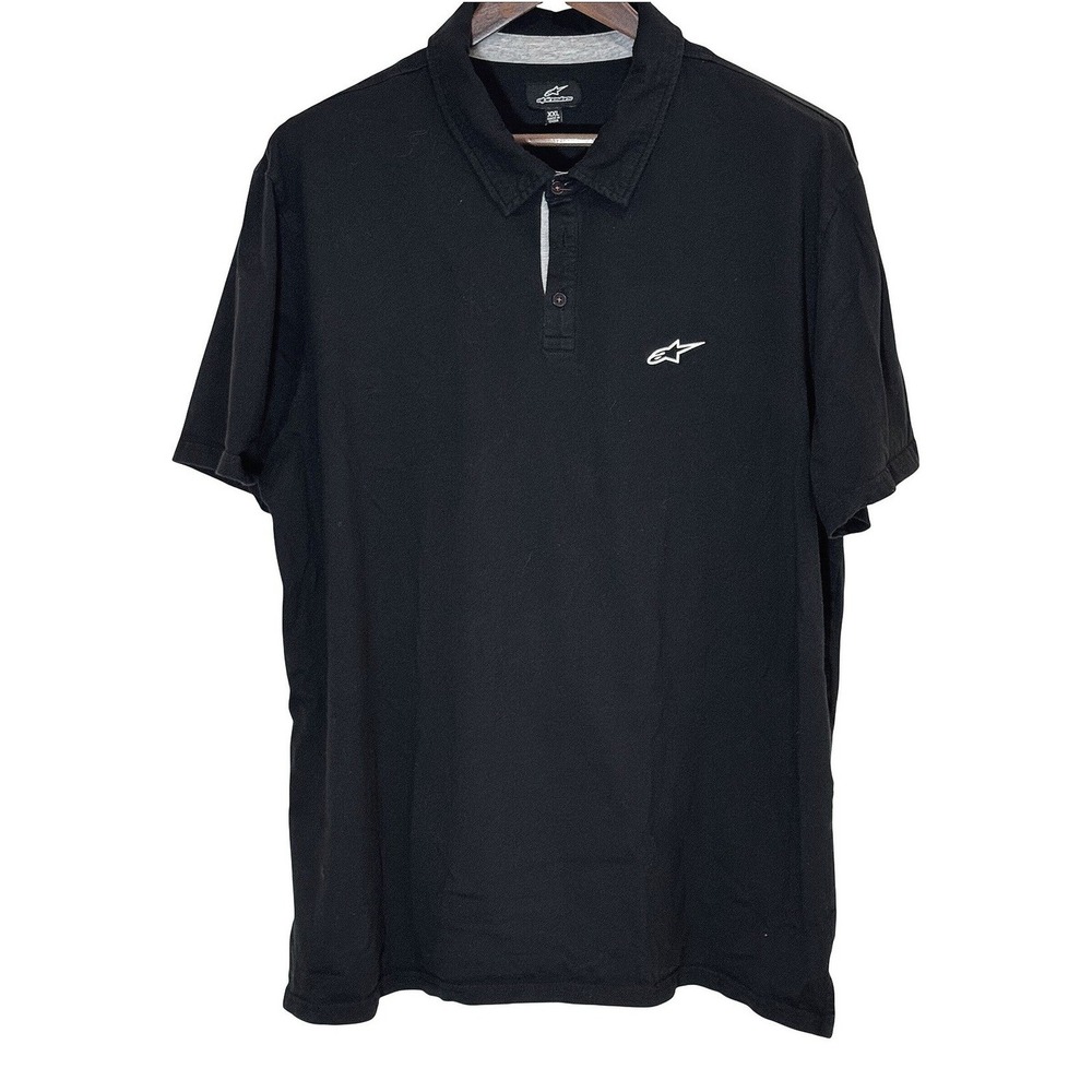 Alpinestars Eternal Polo Shirt Black XXL 100% Cotton Moto Casual Soft